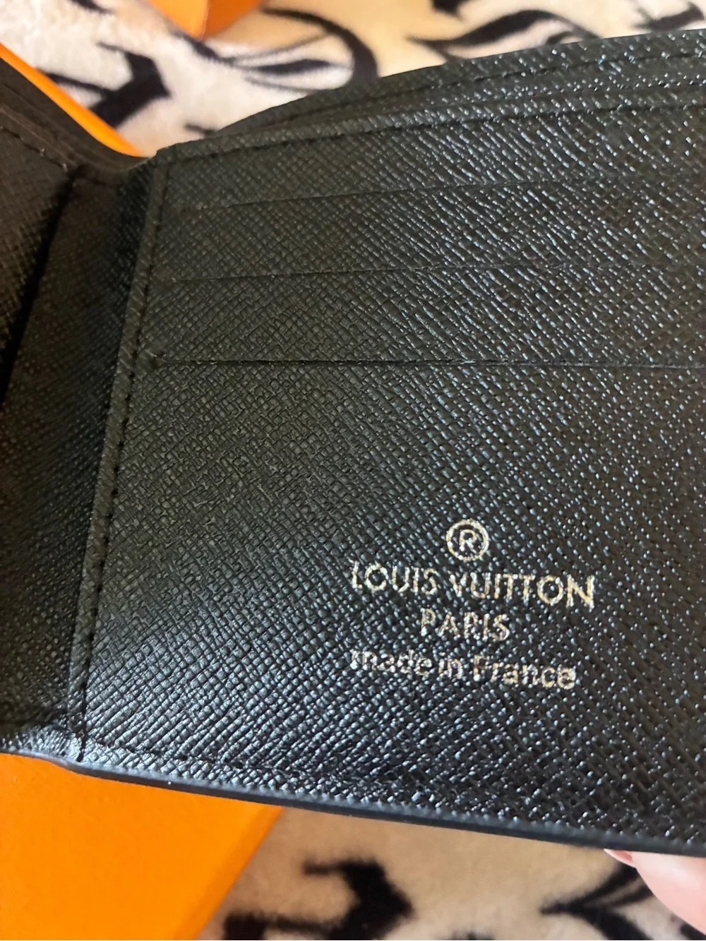 Louis Vuitton Black Embossed Monogram men’s wallet